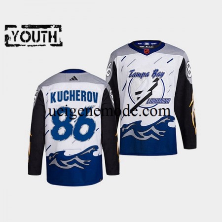 Kinder Tampa Bay Lightning Eishockey Trikot Nikita Kucherov 86 Adidas 2022 Reverse Retro Weiß Authentic